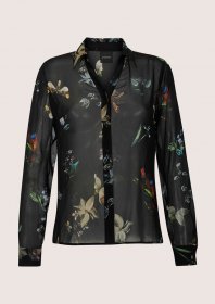 MADELEINE Langarmbluse »Bluse Viskosebluse mit floralem Muster« Durchgehende Knopfleiste