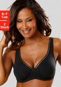 petite fleur Minimizer-BH Packung, 2 Stück,aus Baumwolle mit nahtlosen Cups, Basic Dessous
