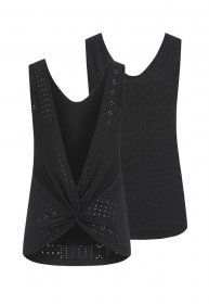 CLOUD 5IVE Klassische Bluse »CLOUD 5IVE Top mit Lochmuster und hinten offen in Wickeloptik«