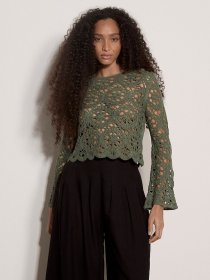 Apricot Druckbluse »Bluse« Häkelverzierungen