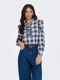 ONLY Langarmbluse »ONLFIGA L/S FLOUNCE TOP WVN«