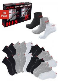 H.I.S Kurzsocken Box, 20 Stk. tlg. und Sneakersocken mit Frottee