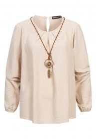 CLOUD 5IVE Klassische Bluse »CLOUD 5IVE Longsleeve Blouse with Necklace«