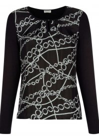 Alba Moda Shirtbluse »Blusenshirt Blusenshirt mit Kettendruck«
