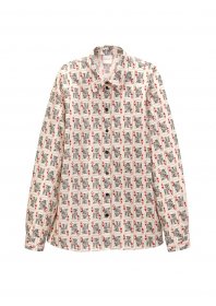 MADELEINE Langarmbluse »Bluse Baumwollbluse mit Kartenspiel-Motiven«