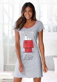 Peanuts Nachthemd mit Snoopy-Print und kleiner Schleife