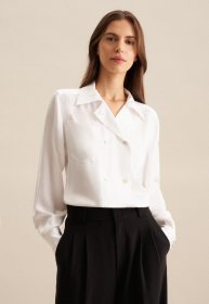 seidensticker Hemdbluse »Schwarze Rose« Langarm V-Neck Uni