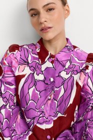 RICHROYAL Langarmbluse aus Leinen-Mix, Allover Blumenprint