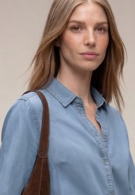 STREET ONE Hemdbluse 3/4-Arm im Denim-Look