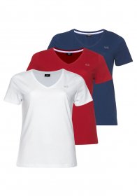 H.I.S T-Shirt »Essential-Basics« 3er-Pack,figurumspielender Schnitt,aus Baumwolle