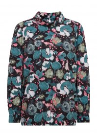 GOLDNER Klassische Bluse »Kurzgröße Abstrakte Druckbluse mit leichtem Glanz« Farbbrillanter Digitaldruck