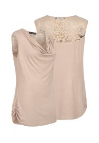 CLOUD 5IVE Klassische Bluse »CLOUD 5IVE Top im Wasserfall-Design mit Spitze am Rücken«
