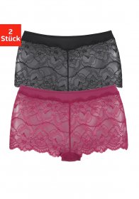 Vivance Panty 2er-Pack,weiches Microfaser Bündchen und zarte Spitze
