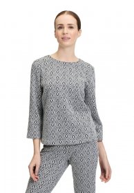 Cartoon Shirtbluse »Damen mit Jacquard«