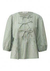 s.Oliver Schlupfbluse 3/4-Arm-Bluse im Streifen-Look und mit Schleifen