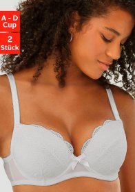 petite fleur Balconette-BH Packung, 2 Stück,mit hübscher Spitze, Dessous