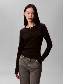 Calvin Klein Jeans Langarmbluse Regular fit mit Rundhalsausschnitt