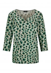 GOLDNER Schlupfbluse »Elegante Viskosebluse mit Leo-Muster« Rundhalsausschnitt