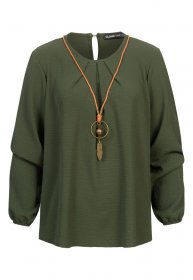 CLOUD 5IVE Klassische Bluse »CLOUD 5IVE Longsleeve Blouse with Necklace«