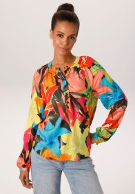 Aniston CASUAL Schlupfbluse mit farbenfrohen, großflächigen Blüten bedruckt