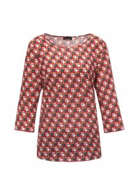 GOLDNER Schlupfbluse »Bluse 3/4-Arm mit grafischem Druck« Applikationen