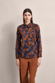 bugatti Langarmbluse mit grafischem Print