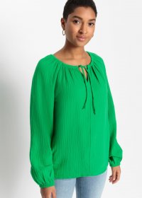 bonprix Langarmbluse »Musselin-Bluse aus Baumwolle« Oversize-Passform, für vielseitige Anlässe