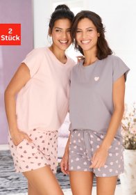 Vivance Dreams Pyjama Packung, 2 Stück, 4 tlg. mit süßem Herzmuster