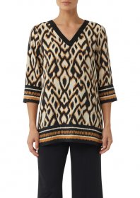 Comma Klassische Bluse mit All-Over Print