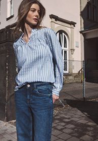 STREET ONE STUDIO Langarmbluse im Seersucker-Style mit Streifen