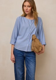 STREET ONE STUDIO Carmenbluse im Seersucker-Style mit Streifen