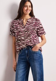STREET ONE Druckbluse Sommerbluse mit Split Neck und Print