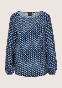 MADELEINE Schlupfbluse »Blusenshirt Viskosebluse mit grafischem Muster« Zickzack-Muster