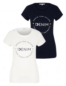 TOM TAILOR Denim T-Shirt Packung, 2-er Pack, 2 Stk.