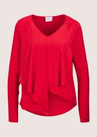 MADELEINE Langarmbluse »Volantbluse Elegante Bluse mit asymmetrischem Saum«