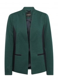 GOLDNER Kurzblazer »Kurzgröße Aufwendiger Jacquardblazer aus weichem Jersey« Modisches Fischgratmuster