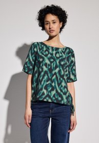 STREET ONE Hemdbluse mit Tunnelzug am Saum