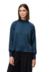 Zero Satinbluse »Damen mit Stehkragen«