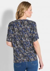 GOLDNER Schlupfbluse »Elegantes Halbarm Blusenshirt, Druck« doppellagige Ärmel