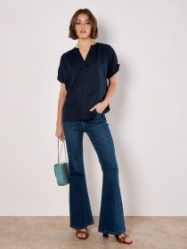 Apricot Klassische Bluse »Bluse« mit gerafften Ärmeln