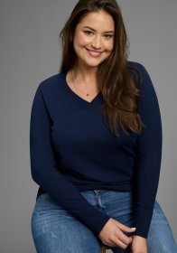 Laura Scott CURVE Strickpullover »Große Größen« figurumspielend, mit V-Ausschnitt