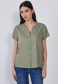 STREET ONE STUDIO Shirtbluse mit geschlitztem Rundhalsausschnitt