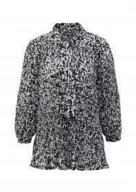 GOLDNER Druckbluse »Kurzgröße Feinplissee-Bluse mit Schluppe« Ohne