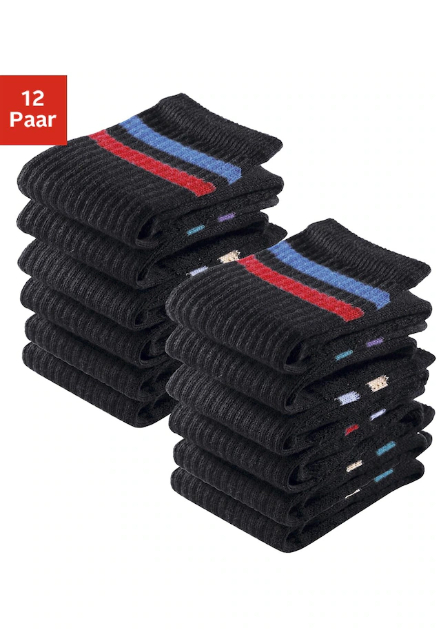 Go in Tennissocken Packung, 12 Stk. tlg. mit Frottee, für Kinder und Erwachsene geeignet