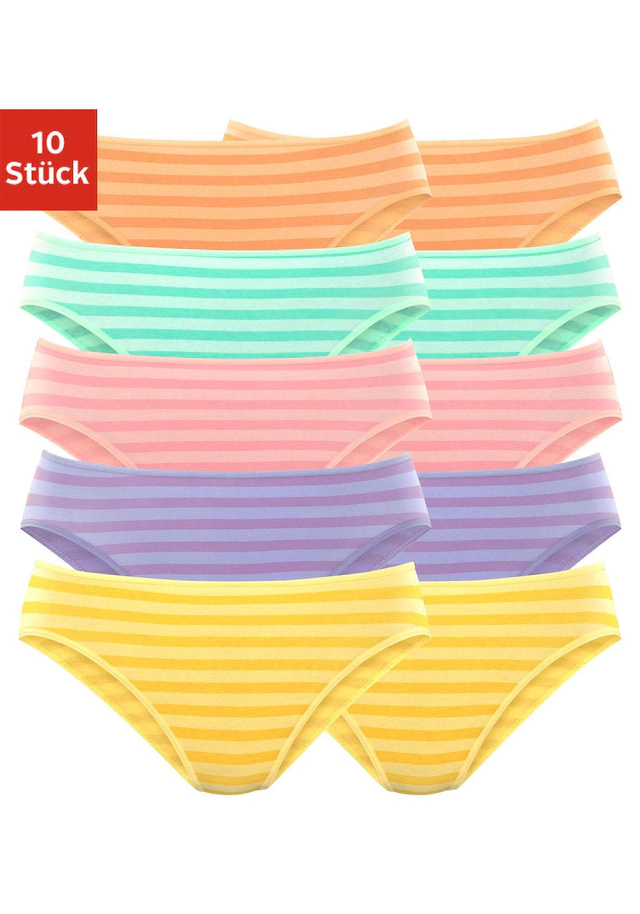 petite fleur Bikinislip 10er-Pack,aus elastischer Baumwolle