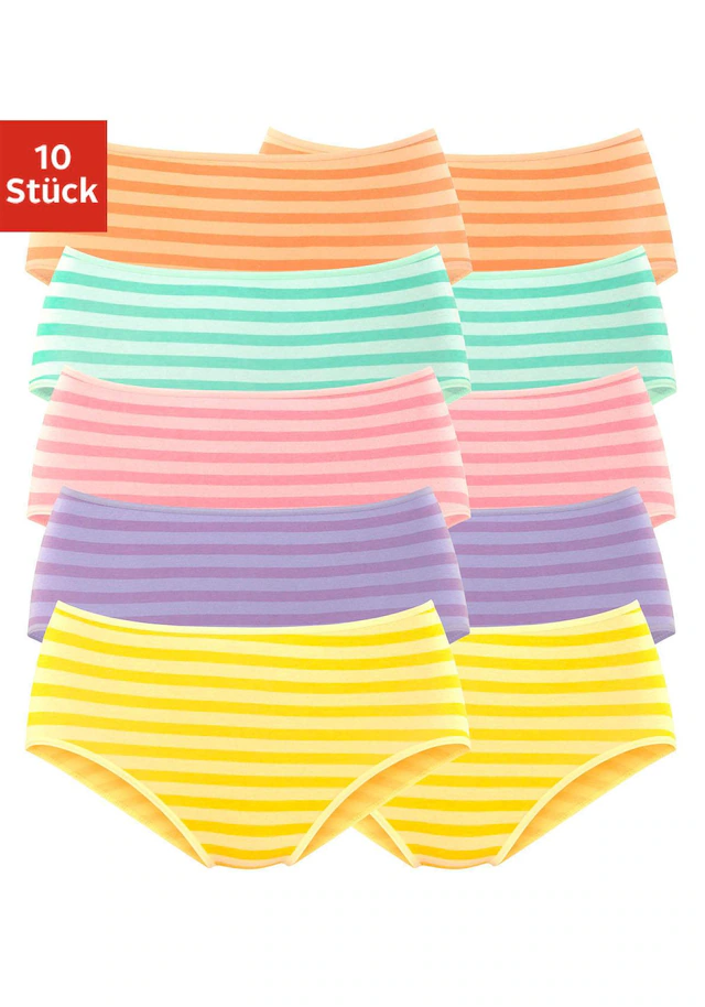 petite fleur Hüftslip 10er-Pack,aus elastischer Baumwolle