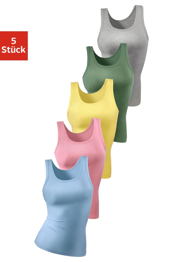 petite fleur Unterhemd 5er-Pack,weiches Doppelripp-Material, Baumwolle, schmale, anliegende Passform