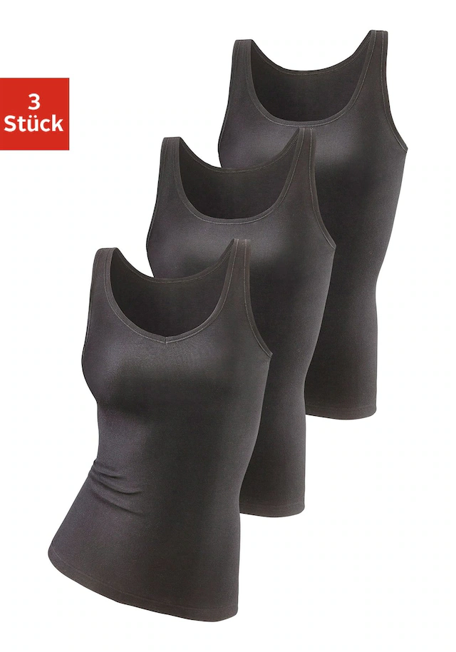 petite fleur Achselhemd 3er-Pack,aus reiner Baumwolle, Tanktop, Unterziehshirt