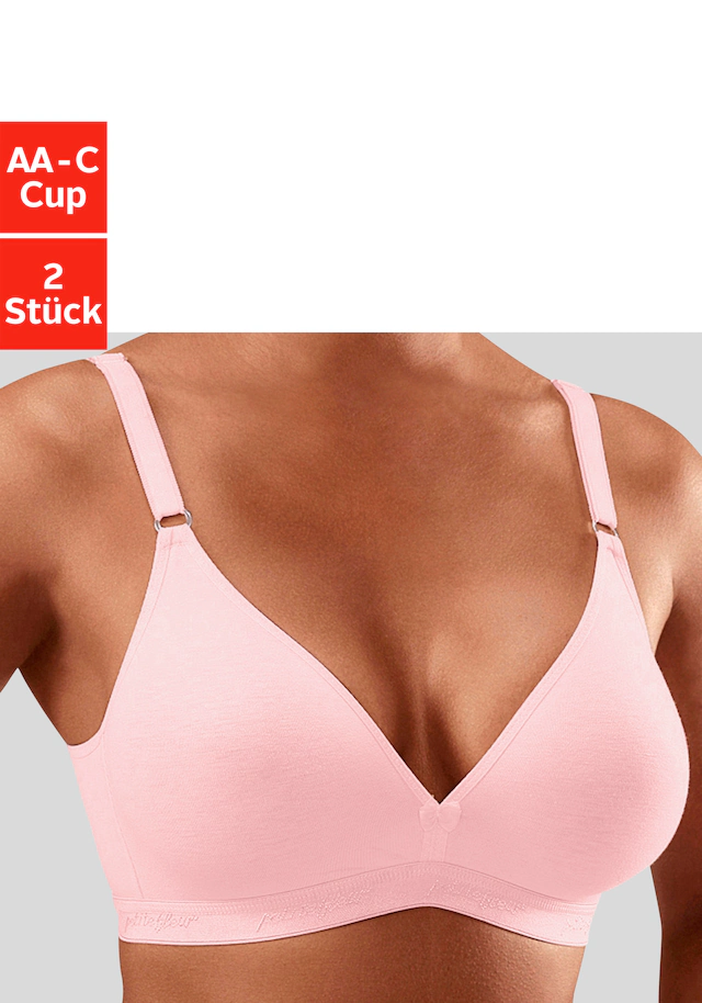 petite fleur Bralette-BH Packung, 3 Stück,ohne Bügel im Triangel-Schnitt aus Baumwolle, bequemer BH