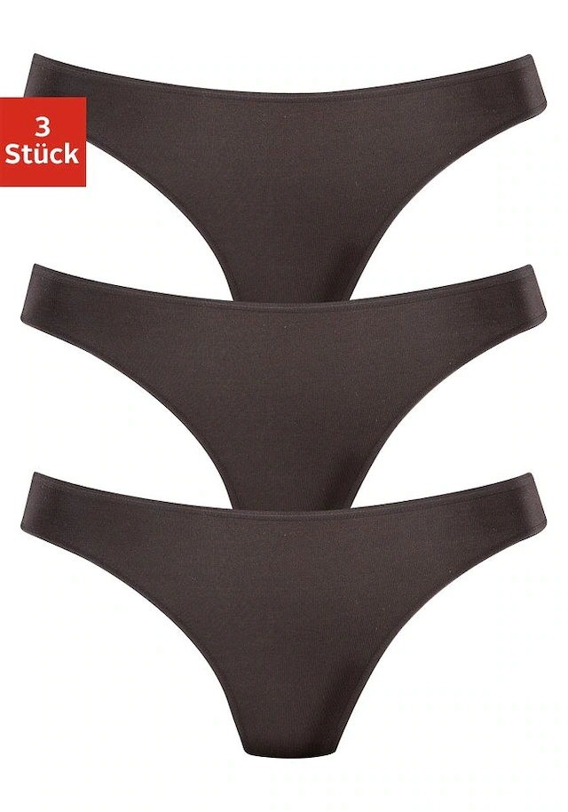 LASCANA String »aus hochwertiger Modal-Qualität« 3er-Pack,